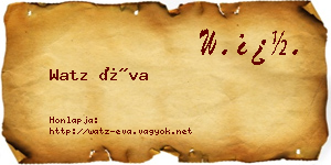 Watz Éva névjegykártya